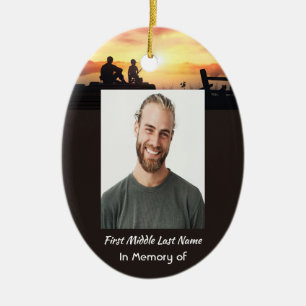 Christelijk Gedenkteken Vader Zoon Vissen Visser  Keramisch Ornament