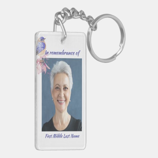 Christelijk gedicht Bluebird Garden Bird Sleutelhanger (Achterkant Links)