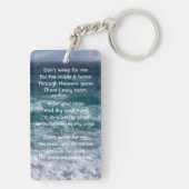 Christelijk gedicht herinneringsover zee strand sleutelhanger (achterkant)