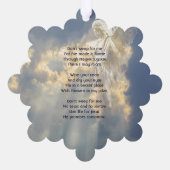 Christelijk gedicht Memorial Keepsake Angel Sky Cl Ornament Kaart (Achterkant)