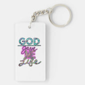 Christelijk geïnspireerd God gaf me leven Sleutelhanger (achterkant)