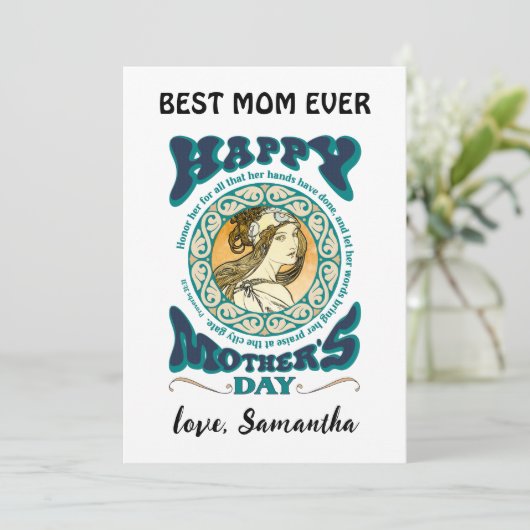 Christelijk geïnspireerde aangepaste Moederdag-Kaa Feestdagenkaart (Staand voorkant)