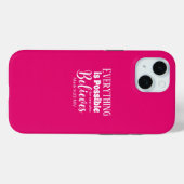 Christelijk Geloof Bijbel Verse Believe Hot Pink Case-Mate iPhone Case (Achterkant (horizontaal))