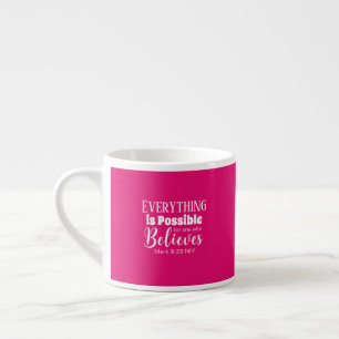 Christelijk Geloof Bijbel Verse Believe Hot Pink Espresso Kop