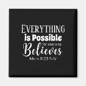 Christelijk Geloof Bijbelvers Geloven Zwart Magneet (Voorkant)