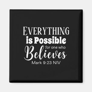 Christelijk Geloof Bijbelvers Geloven Zwart Magneet