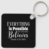 Christelijk Geloof Bijbelvers Geloven Zwart Sleutelhanger (Achterkant)