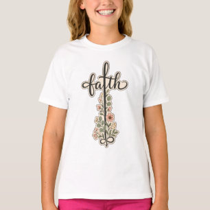Christelijk geloof Bloemkruis Typografie Ontwerp T-shirt