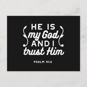 Christelijk geloof citaat – Vertrouw op God Psalm  Briefkaart
