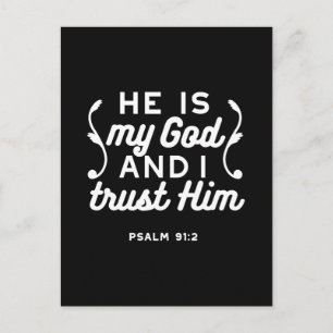 Christelijk geloof citaat – Vertrouw op God Psalm  Briefkaart