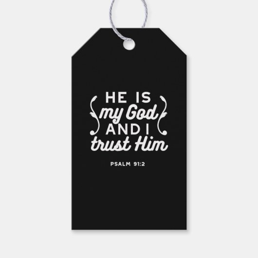 Christelijk geloof citaat – Vertrouw op God Psalm  Cadeaulabel (Voorkant)