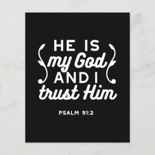 Christelijk geloof citaat – Vertrouw op God Psalm  Flyer
