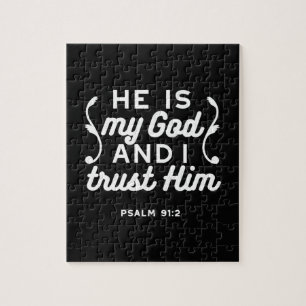 Christelijk geloof citaat – Vertrouw op God Psalm  Legpuzzel
