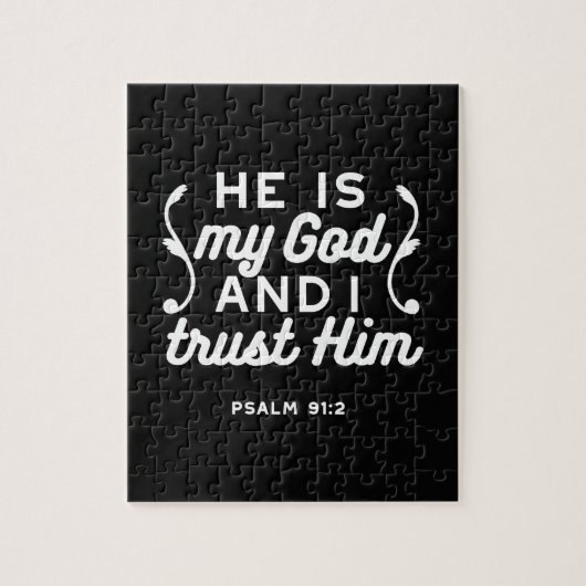 Christelijk geloof citaat – Vertrouw op God Psalm Legpuzzel (Verticaal)