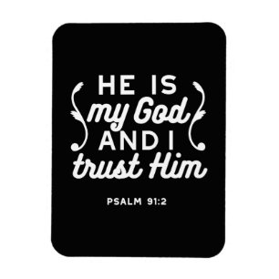 Christelijk geloof citaat – Vertrouw op God Psalm  Magneet
