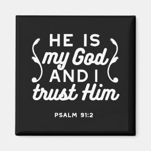 Christelijk geloof citaat – Vertrouw op God Psalm  Magneet
