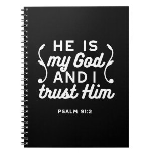 Christelijk geloof citaat – Vertrouw op God Psalm Notitieboek