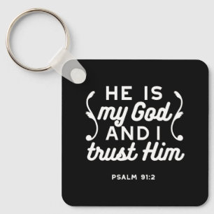 Christelijk geloof citaat – Vertrouw op God Psalm  Sleutelhanger