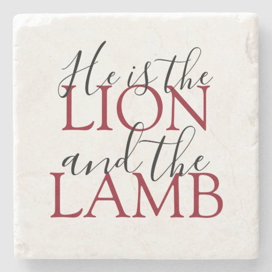 Christelijk geloof dat hij de leeuw en de lamp is stenen onderzetter (Voorkant)