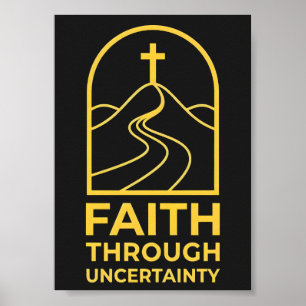 Christelijk geloof door onzekerheid Cross Hill Poster