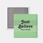 Christelijk Geloof Gewoon Geloof Bijbelvers Groen Magneet (Voorkant / Achterkant)