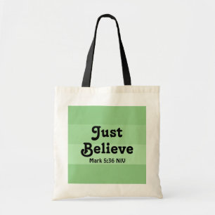 Christelijk Geloof Gewoon Geloof Bijbelvers Groen Tote Bag