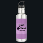 Christelijk Geloof Gewoon Geloven Bijbel Verse Paa Waterfles<br><div class="desc">Deze schattige waterfles heeft paarse strepen en een bijbelvers uit het evangelie van Marcus.</div>