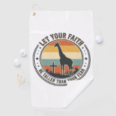 Christelijk geloof Giraffe Inspirerend Retro Zonso Golfhanddoek (Insitu)