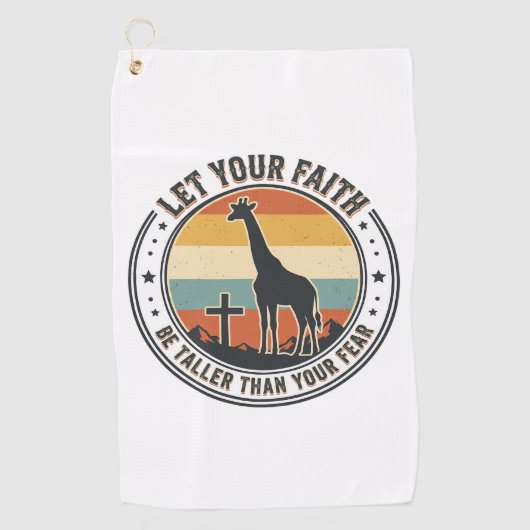 Christelijk geloof Giraffe Inspirerend Retro Zonso Golfhanddoek (Voorkant)
