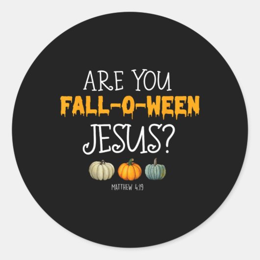 Christelijk Geloof Halloween Ben jij Herfst-o-ween Ronde Sticker (Voorkant)