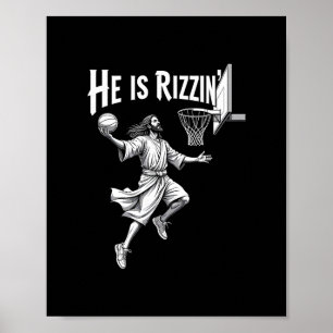 Christelijk Geloof Hij Is Rizzin Jezus Skelet Hoop Poster