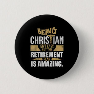 Christelijk geloof Humor Pensioenplan Hemel Amazi Ronde Button 5,7 Cm