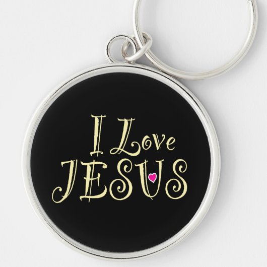 Christelijk Geloof ‘Ik hou van Jezus’ Sleutelhanger (Voorkant)