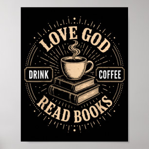 Christelijk geloof Jezus Boeken Koffie Gelovige Poster