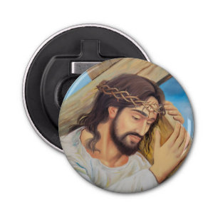 Christelijk geloof Jezus Christus Button Flesopener