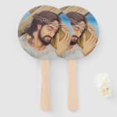 Christelijk geloof Jezus Christus Handwaaier (Voorkant en achterkant)