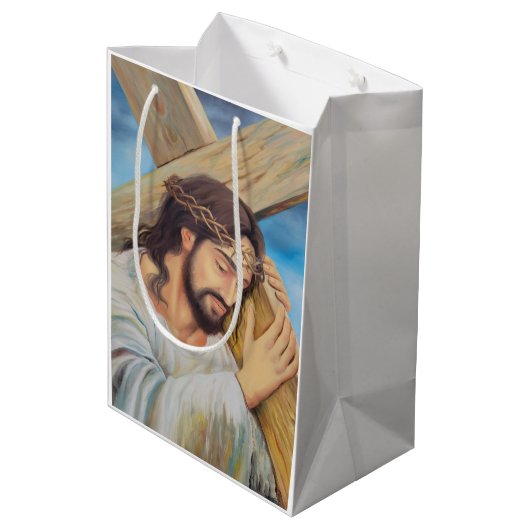 Christelijk geloof Jezus Christus Medium Cadeauzakje (Achterkant Gekanteld)