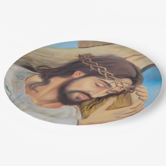 Christelijk geloof Jezus Christus Papieren Bordje (Gekanteld)