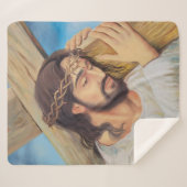 Christelijk geloof Jezus Christus Sherpa Deken (Voorkant (horizontaal))