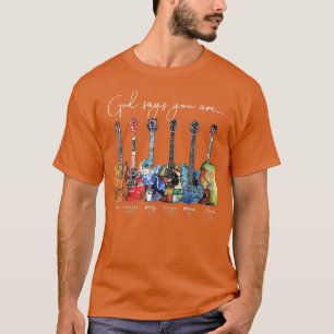 Christelijk geloof Jezus Guitar God zegt dat je be T-shirt