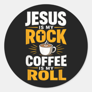 Christelijk geloof Jezus Koffie Ochtendgebed Ronde Sticker