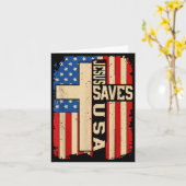 Christelijk Geloof Jezus Redt Amerika Patriotisch  Kaart (Gele Bloem)