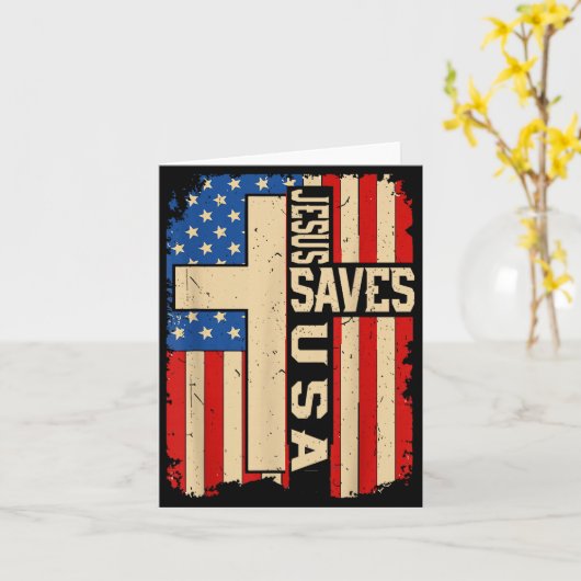 Christelijk Geloof Jezus Redt Amerika Patriotisch  Kaart (Gele Bloem)