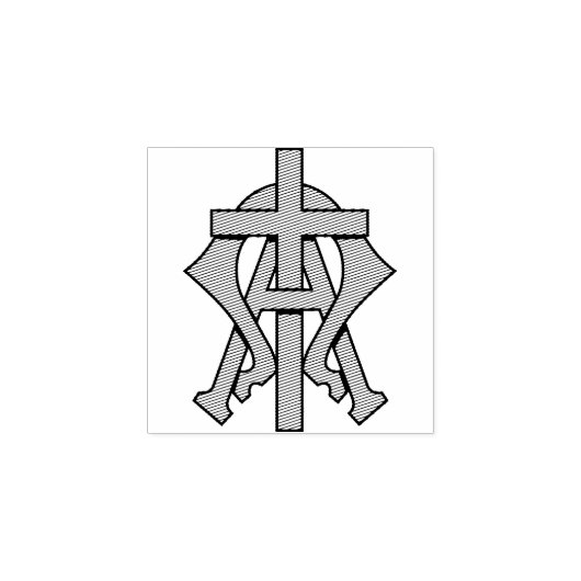 Christelijk geloofssymbool rubberstempel (Afrduk)