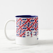 Christelijk GELOVEN Mark 9:23 UNION JACK Custom Tweekleurige Koffiemok (Links)