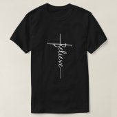 Christelijk geloven voor mannen in het kruisscript t-shirt (Design voorkant)