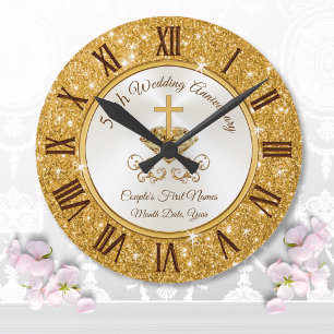 Christelijk gepersonaliseerd Golden Jubileum Gifts Grote Klok