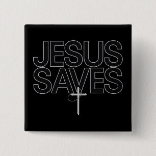 Christelijk Geschenk Jezus Geloof Bijbelvers Vierkante Button 5,1 Cm