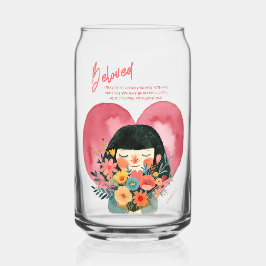 Christelijk geschenkglas met bemoedigende Bijbelte Blikvorm Glas