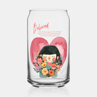 Christelijk geschenkglas met bemoedigende Bijbelte Blikvorm Glas